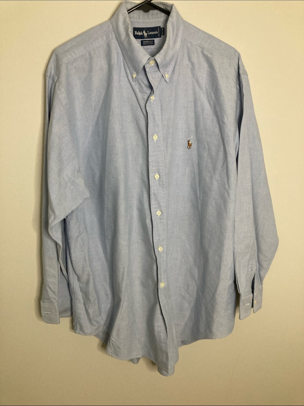 Ralph Lauren Light Blue Oxford Yarmouth Button-Down Shirt wPony Logo